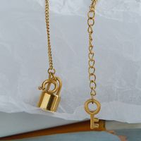304 Stainless Steel 18K Gold Plated Casual Simple Style Plating Key Lock Pendant Necklace main image 7