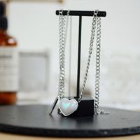 304 Stainless Steel Silver Plated Casual Plating Heart Shape Pendant Necklace main image 5