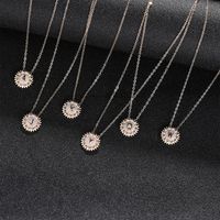 Casual Classic Style Sunflower Letter Copper 14k Gold Plated Zircon Pendant Necklace In Bulk main image 6