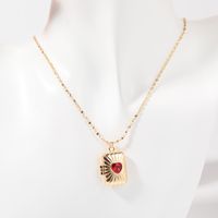 Copper Streetwear Plating Inlay Heart Shape Zircon Pendant Necklace main image 1