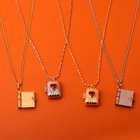 Copper Streetwear Plating Inlay Heart Shape Zircon Pendant Necklace main image 3