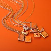 Copper Streetwear Plating Inlay Heart Shape Zircon Pendant Necklace main image 5