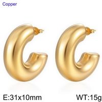 1 Paar Moderner Stil Einfacher Stil Einfarbig Überzug Rostfreier Stahl 18 Karat Vergoldet Ohrringe sku image 38