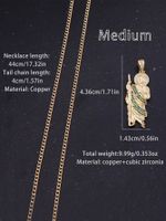 Casual Human St Jude Copper 18k Gold Plated Zircon Pendant Necklace In Bulk main image 4
