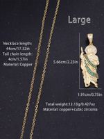 Casual Human St Jude Copper 18k Gold Plated Zircon Pendant Necklace In Bulk main image 3