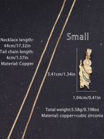 Casual Human St Jude Copper 18k Gold Plated Zircon Pendant Necklace In Bulk main image 5