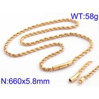 Titanium Steel 18K Gold Plated Hip-Hop Chain Waves Necklace sku image 12