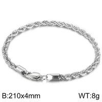 Classic Style Solid Color Titanium Steel Plating Chain 18K Gold Plated Men's Bracelets sku image 2