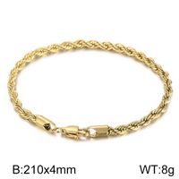 Classic Style Solid Color Titanium Steel Plating Chain 18K Gold Plated Men's Bracelets sku image 8