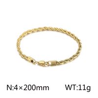Classic Style Solid Color Titanium Steel Plating Chain 18K Gold Plated Men's Bracelets sku image 7