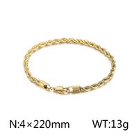Classic Style Solid Color Titanium Steel Plating Chain 18K Gold Plated Men's Bracelets sku image 9