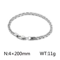 Classic Style Solid Color Titanium Steel Plating Chain 18K Gold Plated Men's Bracelets sku image 1