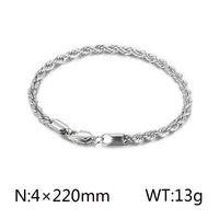 Classic Style Solid Color Titanium Steel Plating Chain 18K Gold Plated Men's Bracelets sku image 3