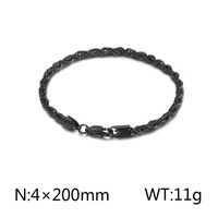 Classic Style Solid Color Titanium Steel Plating Chain 18K Gold Plated Men's Bracelets sku image 10