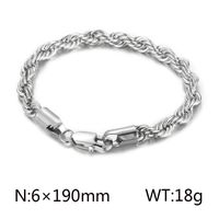 Classic Style Solid Color Titanium Steel Plating Chain 18K Gold Plated Men's Bracelets sku image 4
