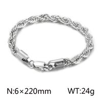Classic Style Solid Color Titanium Steel Plating Chain 18K Gold Plated Men's Bracelets sku image 6