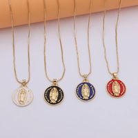 Simple Style Human Virgin Mary Copper 18k Gold Plated Pendant Necklace In Bulk main image 1