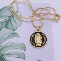 Simple Style Human Virgin Mary Copper 18k Gold Plated Pendant Necklace In Bulk sku image 3
