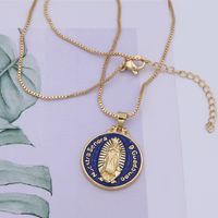 Simple Style Human Virgin Mary Copper 18k Gold Plated Pendant Necklace In Bulk sku image 4