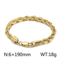 Classic Style Solid Color Titanium Steel Plating Chain 18K Gold Plated Men's Bracelets sku image 20