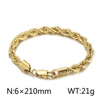 Classic Style Solid Color Titanium Steel Plating Chain 18K Gold Plated Men's Bracelets sku image 13
