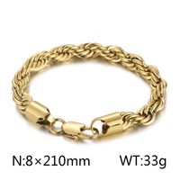 Classic Style Solid Color Titanium Steel Plating Chain 18K Gold Plated Men's Bracelets sku image 24