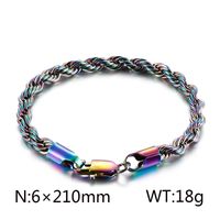 Classic Style Solid Color Titanium Steel Plating Chain 18K Gold Plated Men's Bracelets sku image 21