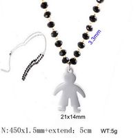 Wholesale Cartoon Style Cartoon Character Stainless Steel Titanium Steel Beaded Pendant Necklace sku image 6