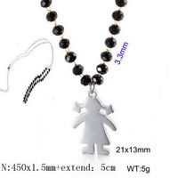 Wholesale Cartoon Style Cartoon Character Stainless Steel Titanium Steel Beaded Pendant Necklace sku image 8