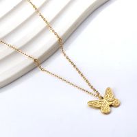 Stainless Steel 18K Gold Plated Simple Style Plating Butterfly sku image 1