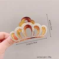 Women's Simple Style Commute Crown Plastic Resin Inlay Rhinestones Hair Claws main image 5