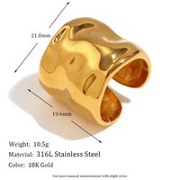 Vintage Style Simple Style Geometric Stainless Steel Plating 18k Gold Plated Open Rings sku image 1