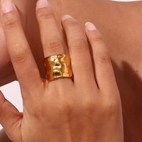 Vintage Style Simple Style Geometric Stainless Steel Plating 18k Gold Plated Open Rings main image 5
