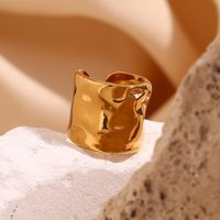 Vintage Style Simple Style Geometric Stainless Steel Plating 18k Gold Plated Open Rings main image 3