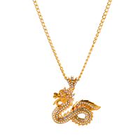 Jewelry Classic Diamond Dragon Pendant Sweater Chain Zodiac Flying Dragon Necklace sku image 2
