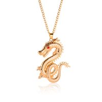 Jewelry Classic Diamond Dragon Pendant Sweater Chain Zodiac Flying Dragon Necklace sku image 5