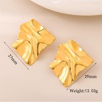 1 Pair Retro Simple Style Irregular Square Plating 201 Stainless Steel 18K Gold Plated Ear Studs sku image 1