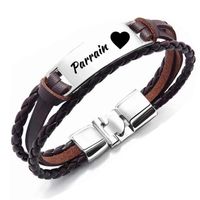 Casual Viajar Diariamente Geométrico Letra Palabra Acero Titanio Hecho A Mano Unisexo Pulsera sku image 1