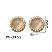 1 Pair Simple Style Round Plating Inlay Alloy Opal Gold Plated Ear Studs main image 2