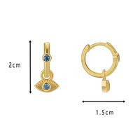 1 Pair Retro Simple Style Devil's Eye Plating Inlay Copper Rhinestones Zircon 18k Gold Plated Drop Earrings main image 10