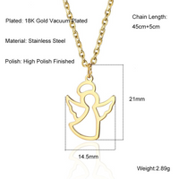 304 Stainless Steel 18K Gold Plated Cartoon Style Plating Solid Color Pendant Necklace main image 2
