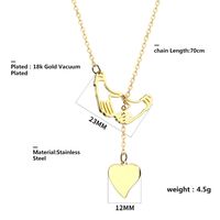 Edelstahl 304 18 Karat Vergoldet Einfacher Stil Pendeln Überzug Herzform Halskette Mit Anhänger main image 2
