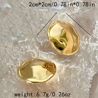 304 Stainless Steel 14K Gold Plated Retro Modern Style Simple Style Irregular Indentation Plating Geometric Lines Rings Earrings sku image 2