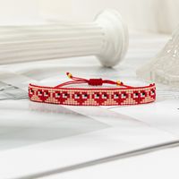 Cute Luxurious Heart Shape Glass Rope Handmade Women's Drawstring Bracelets sku image 2