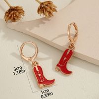 1 Pair Simple Style Commute Boots Enamel Plating Alloy Gold Plated Drop Earrings main image 2