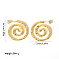 1 Pair Simple Style Commute Circle Lines Polishing Plating 304 Stainless Steel Ear Studs main image 3