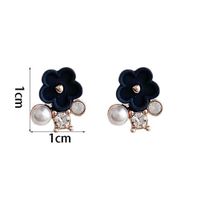 1 Paire Style Simple Fleur Placage Incruster Alliage Perles Artificielles Plaqué Or Boucles D'oreilles main image 2