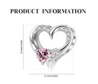 Romantic Simple Style Heart Shape Sterling Silver Inlay Zircon Jewelry Accessories main image 2