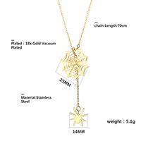 304 Stainless Steel 18K Gold Plated Hip-Hop Retro Plating Solid Color Pendant Necklace main image 2