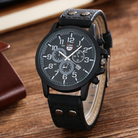 Casual Solid Color Buckle Quartz Men's Watches main image 5